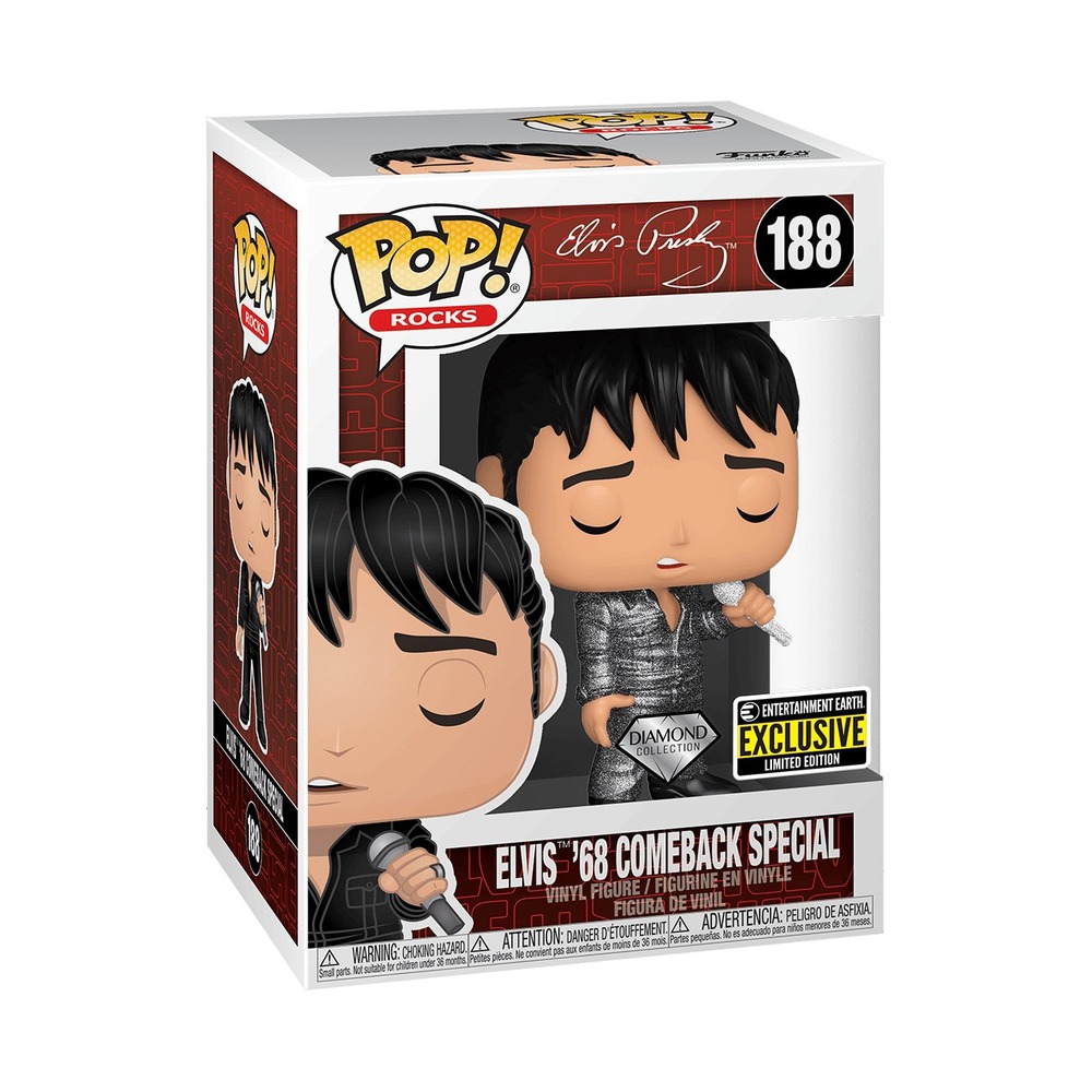 Funko Pop Elvis Presley 68 Comeback Special Diamond Glitter Exclusive 188